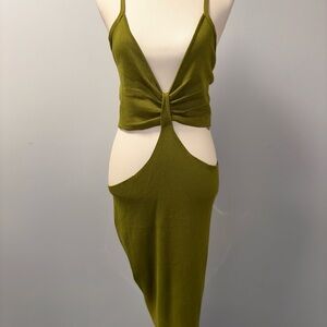 Almost Famous Olive Backless Dress